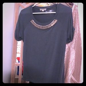 Beaded neckline top